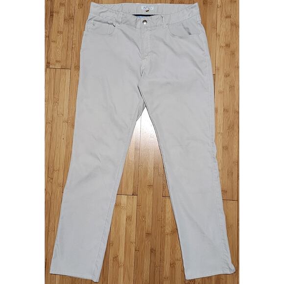 Peter Millar Crown Sport 5 Pocket eb66 Performance Golf Pants Stone Beige 35x32 - Picture 1 of 8